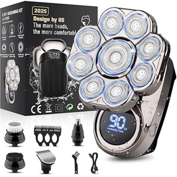 9D Electric Head Shaver for Bald Men, Upgraded 5-in-1 Head Shaver for Bald Men - Picture 7 of 7